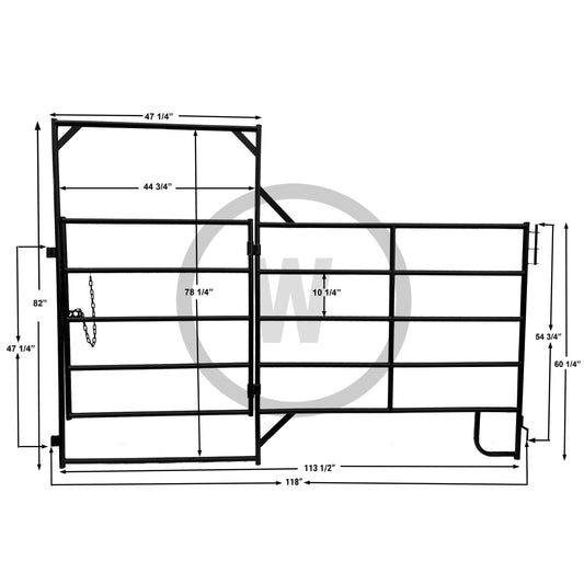 10' Light Duty Panel with 4' Walk Through Gate
