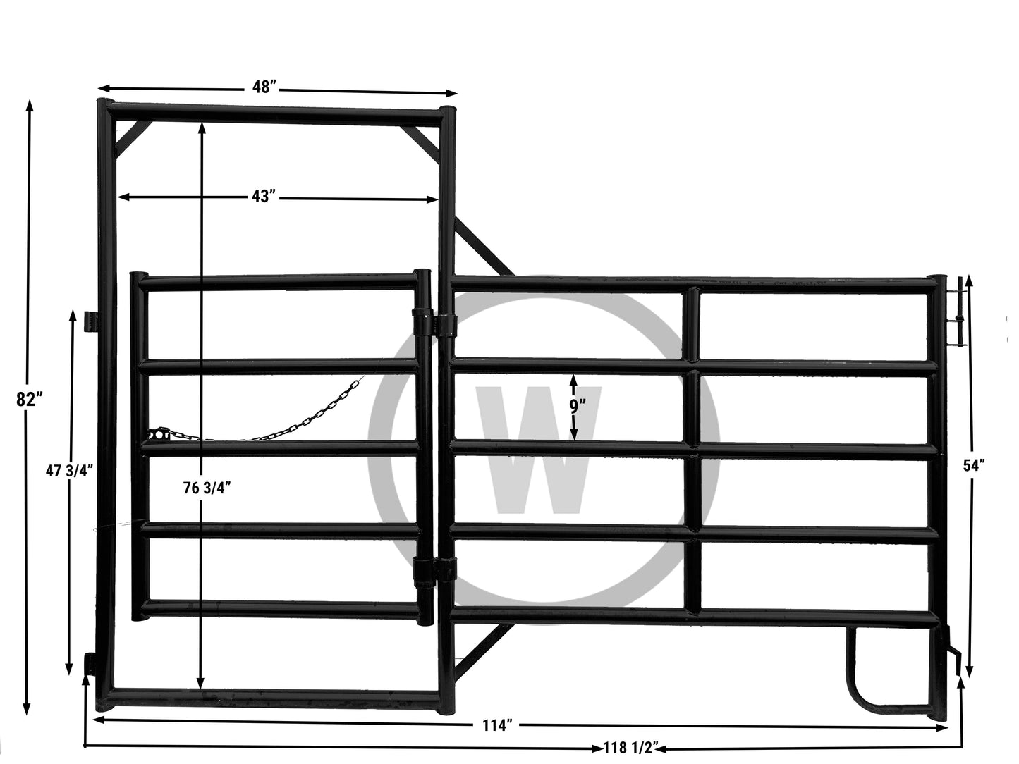 10' Heavy Duty Panel with 4' Walk Through Gate